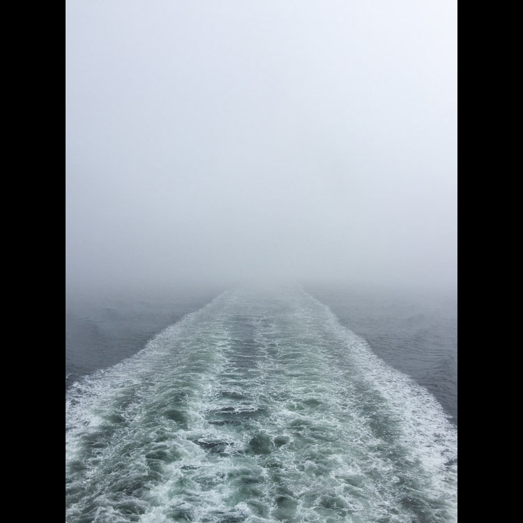 Ferry crossing Hecate Strait - in the fog