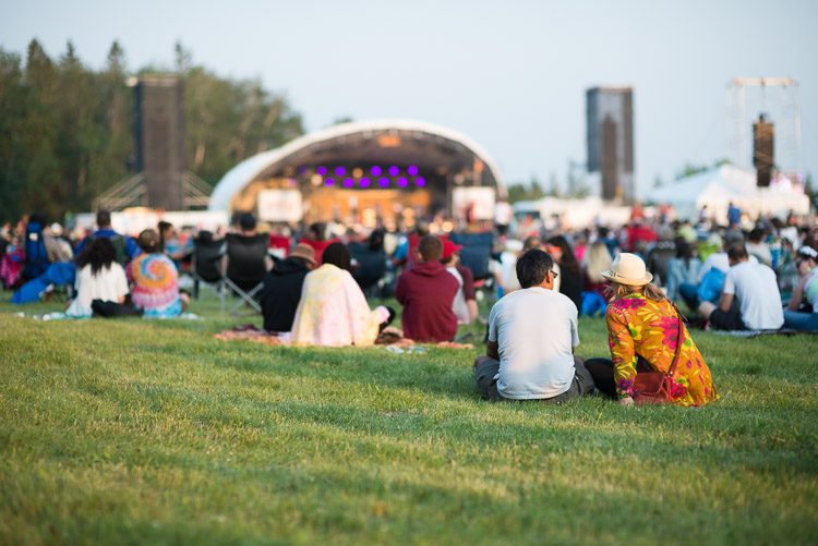 Main stage at sunset - Winnipeg Folk Festival