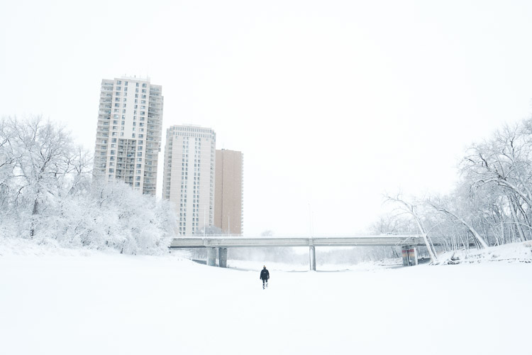 Frozen rivers become natural footpaths.