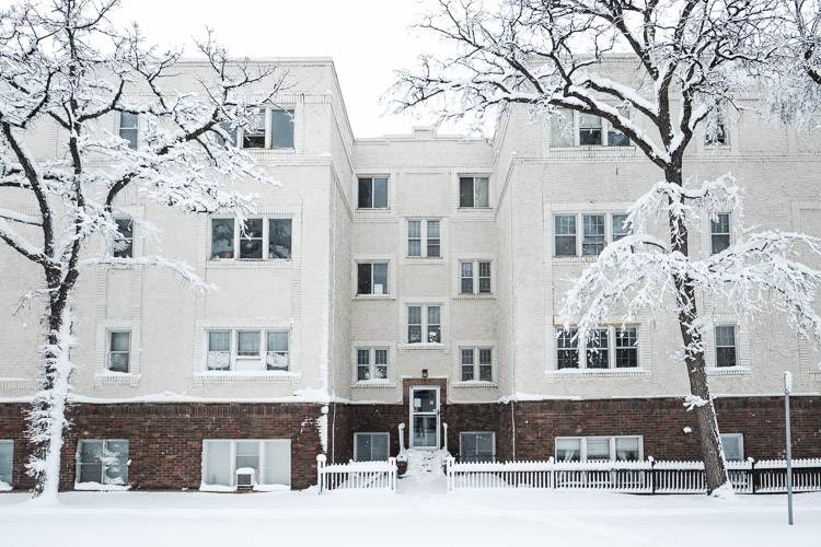 Classic apartments in their natural monochrome.