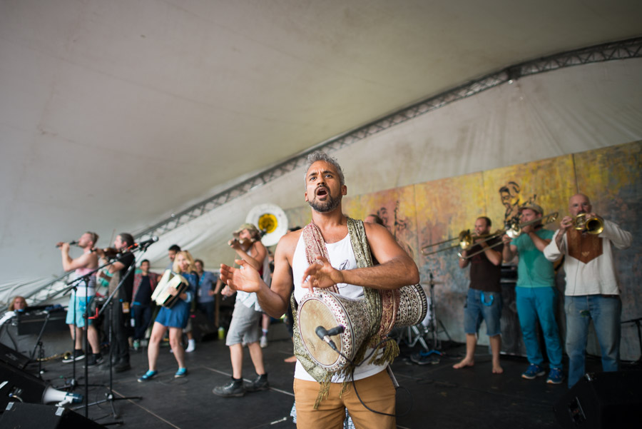 The rhythm section of the ‘Balkan-Klezmer-Gypsy-Party-Punk-Super Band’: the Lemon Bucket Orkestra, takes an exhuberant solo.Context: I was a photographer for the Winnipeg Folk Festival for seven years (2013-2020), and have a mountain of images featuring artists and programming. –link forthcoming–